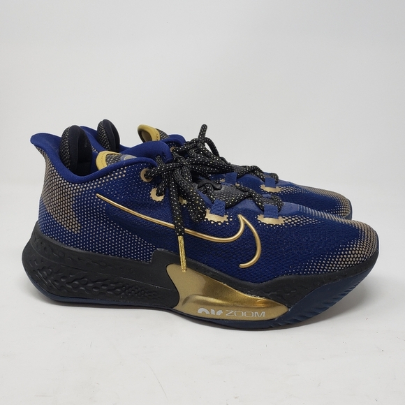 Nike Air Zoom BB NXT Blue Metallic Gold Size 8.5 - Picture 4 of 8